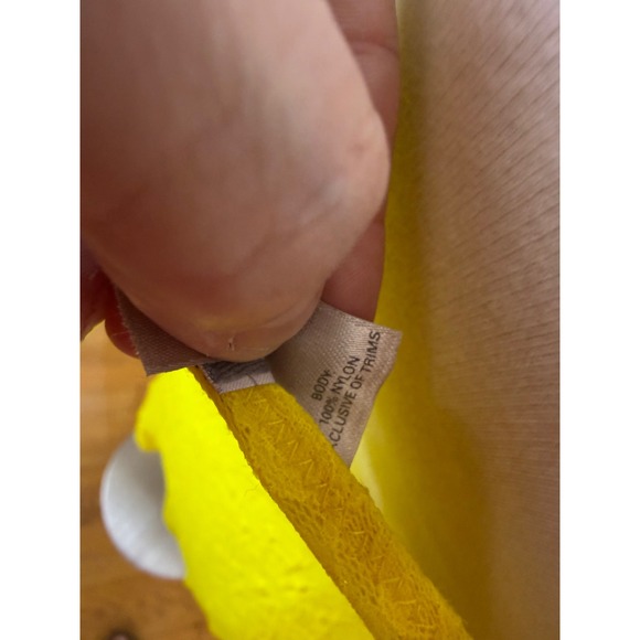 Victorias Secret Neon Yellow Lace Cami Lingerie Nightgown Sz S Romantic Angel - Picture 7 of 7